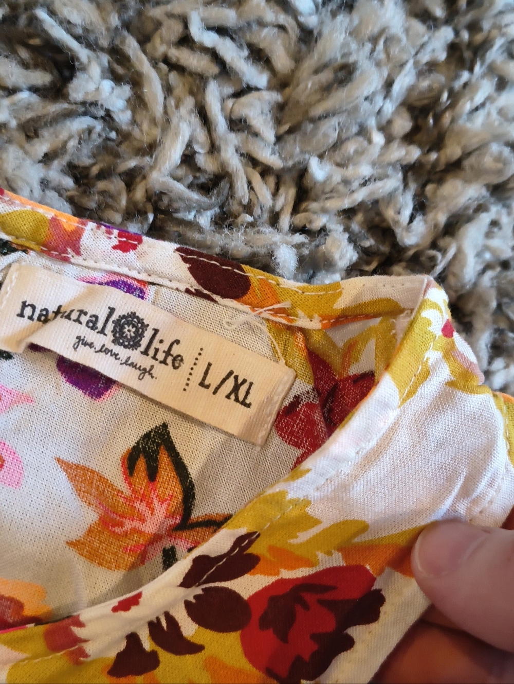Natural Life Katie Floral Neon Pop Maxi Dress Size L/XL Vacation Resort Bohemian - Picture 5 of 6